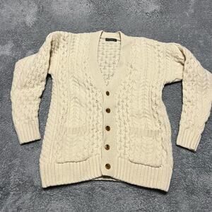 Brandy Melville Cream Cable Knit Button Cardigan